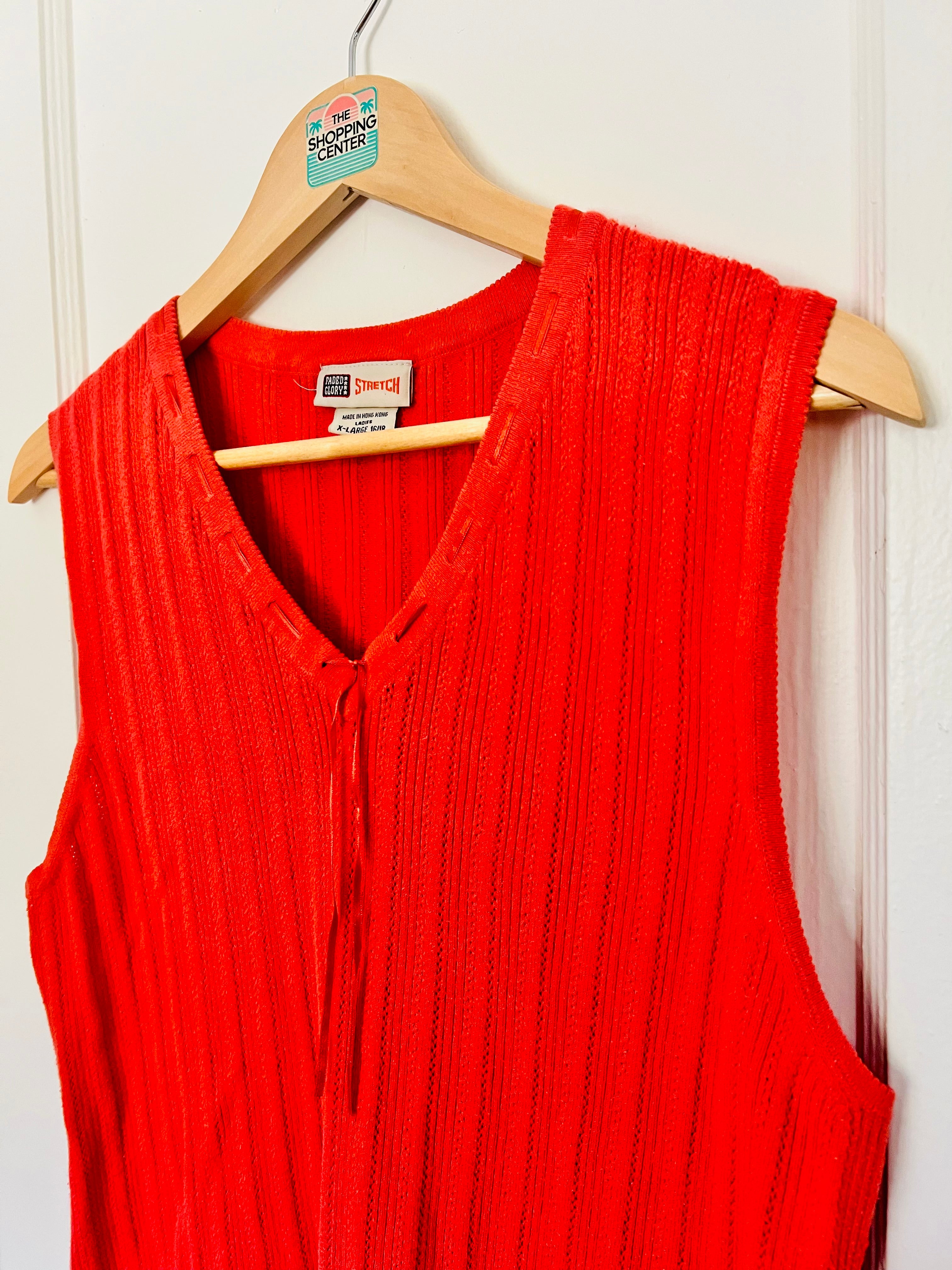 2000s Watermelon Pink Knit Tank (XL)