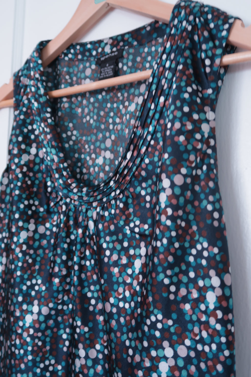 2000s polka dot probably worn with leggings and heels as a going out top