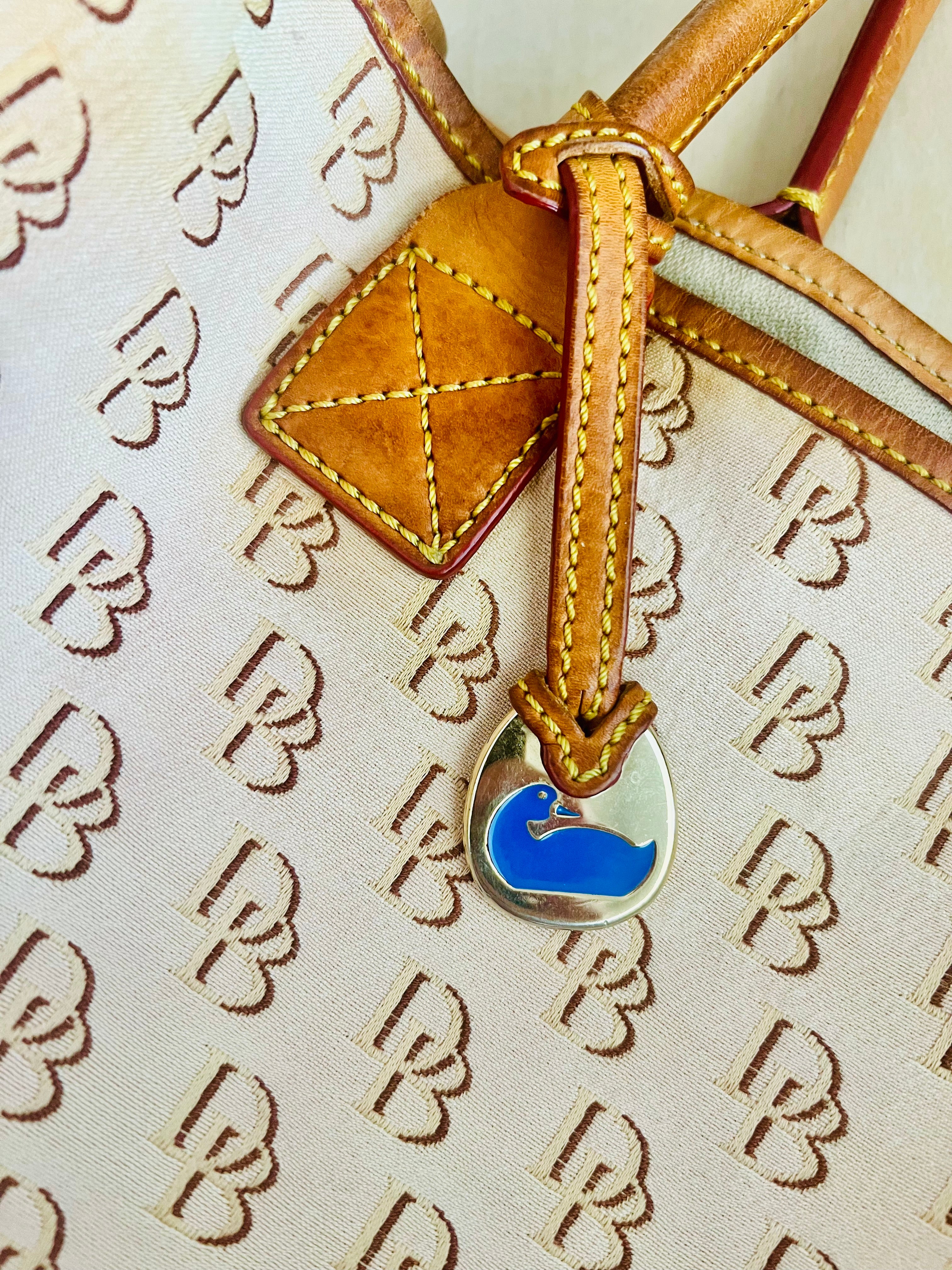 2000s Dooney & Bourke Monogram Canvas Shoulder Tote