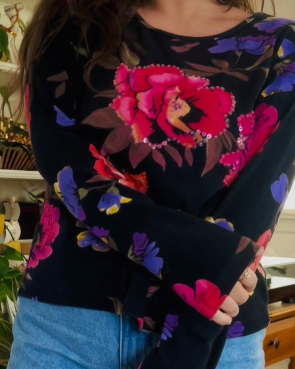 Y2K Mall Mystic Floral Top (L/XL)