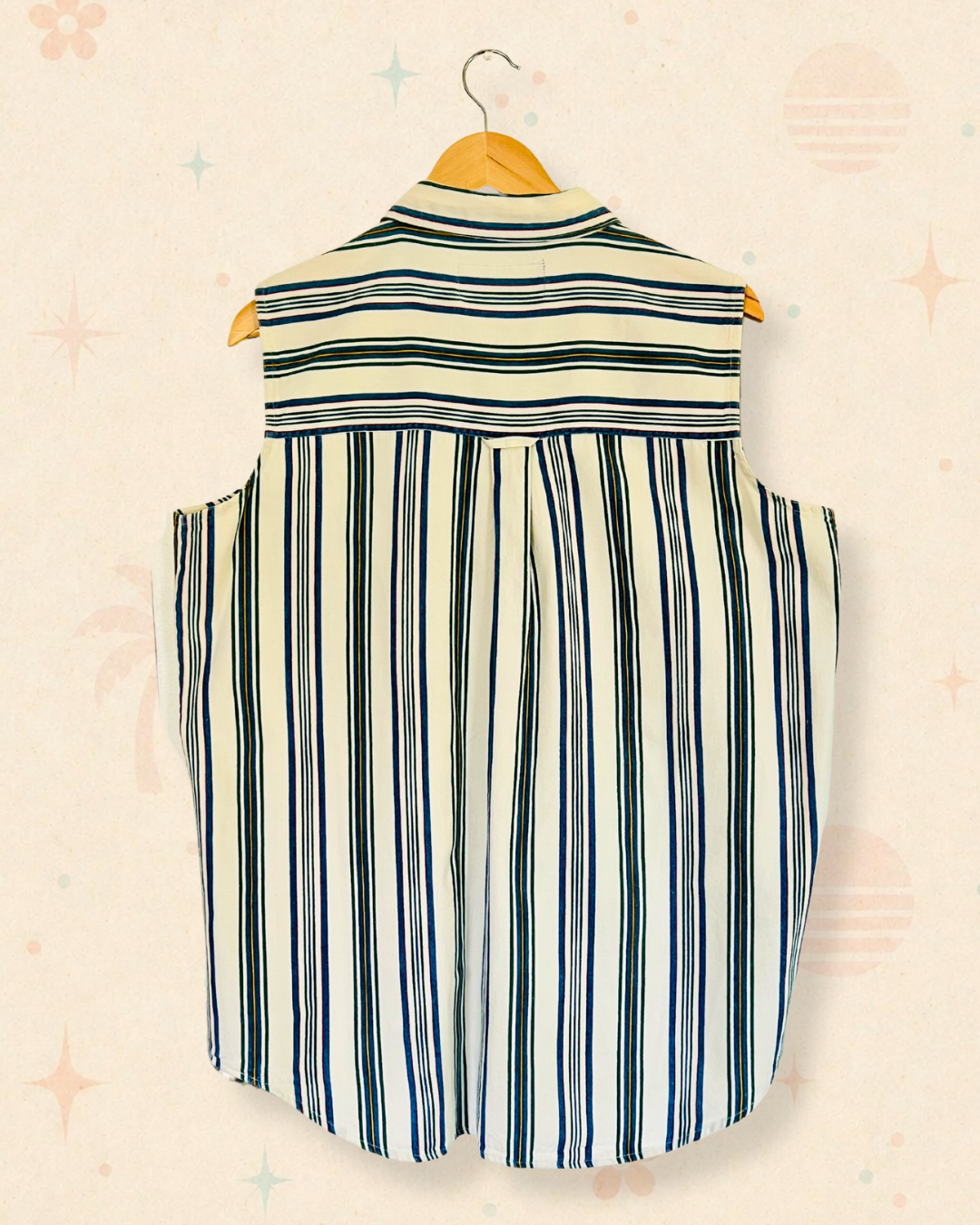80s Last Days of Summer Sleeveless Button Up (L)