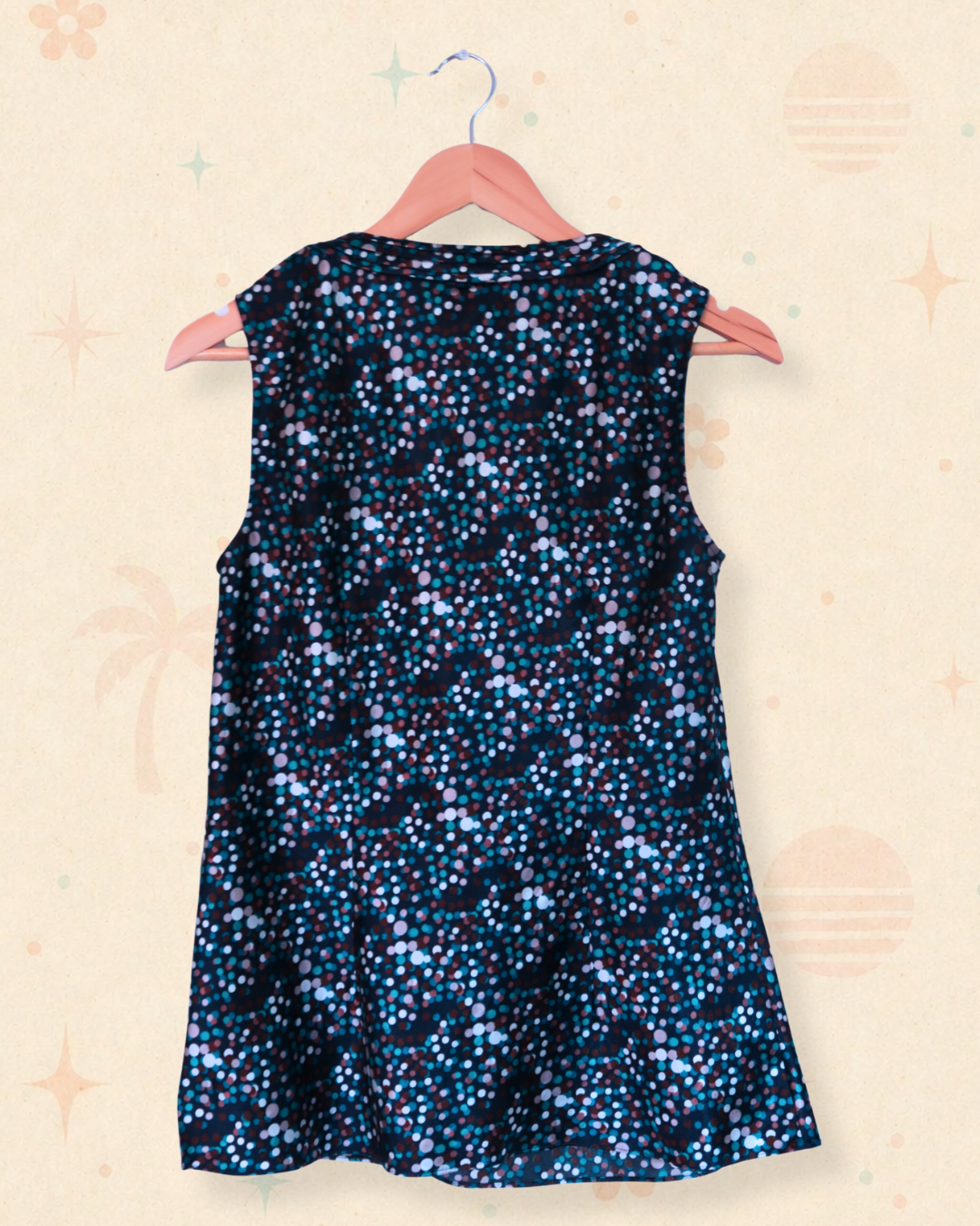 2000s polka dot probably worn with leggings and heels as a going out top