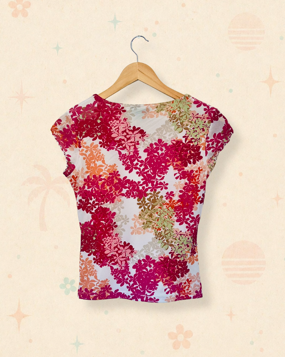 2000s Resort Girl Floral Top (S)