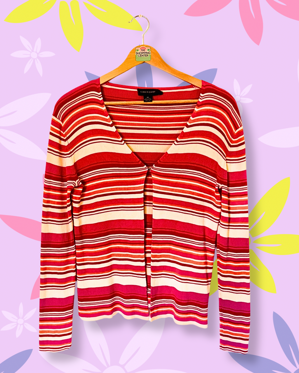 Striped Silk Cardigan | M