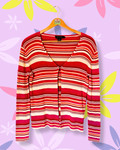 Striped Silk Cardigan | M