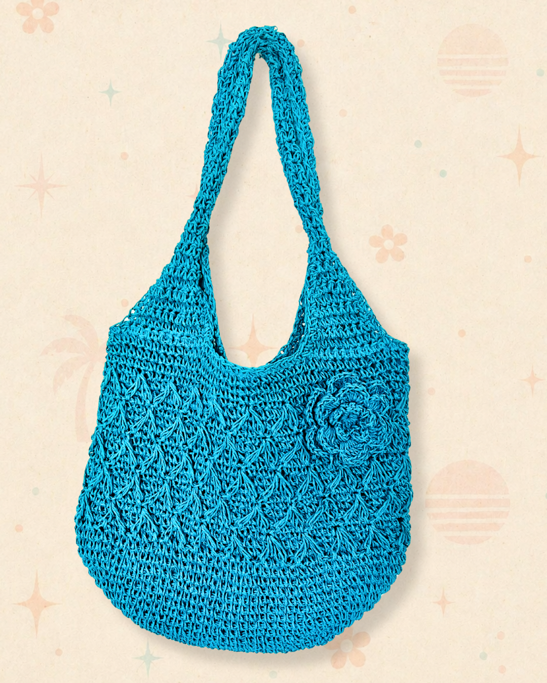 2000s Blue Woven Shoulder Bag