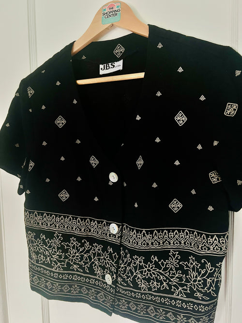 90s Cropped Blouse | S