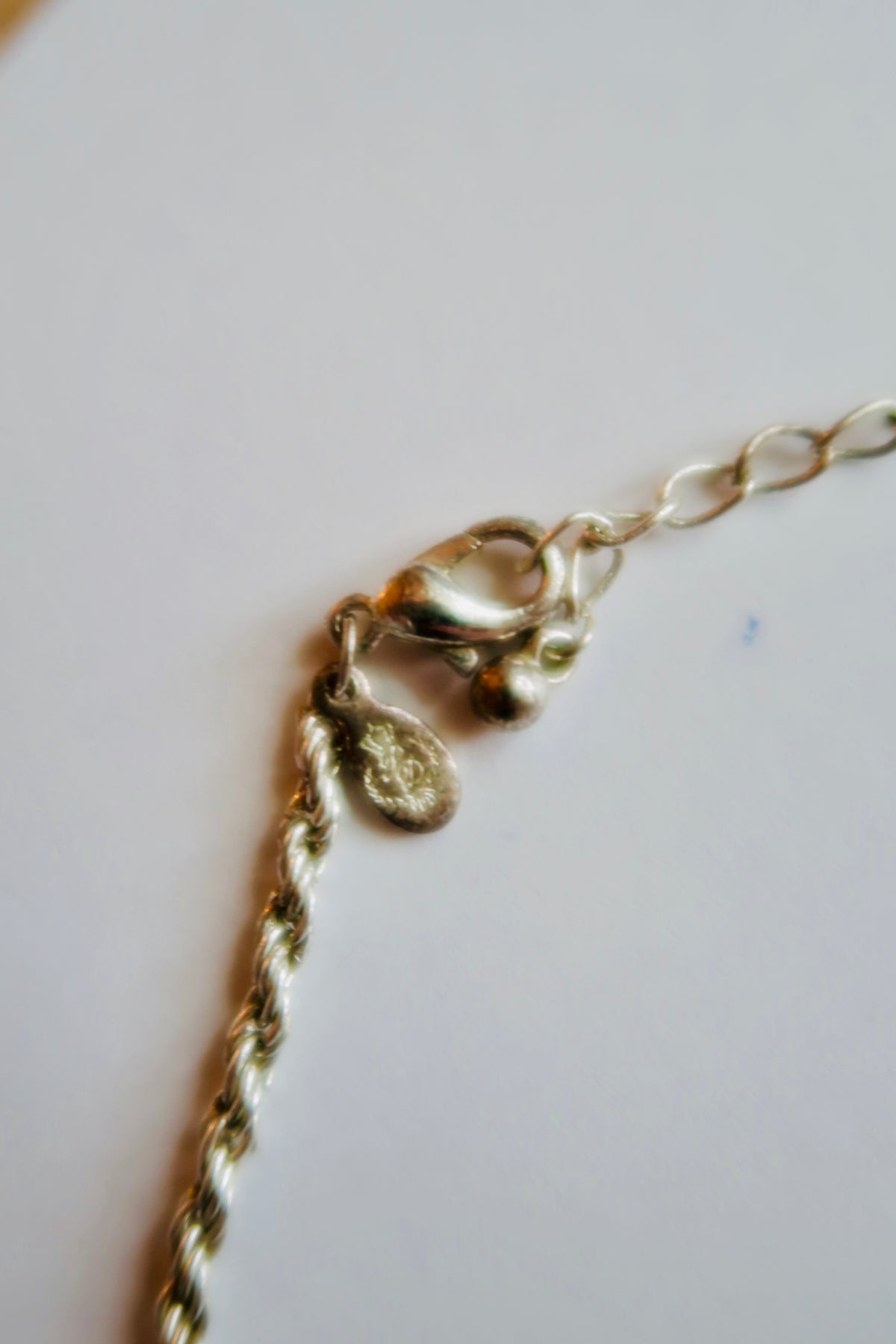 Silver Rope Chain with Blue Pendant