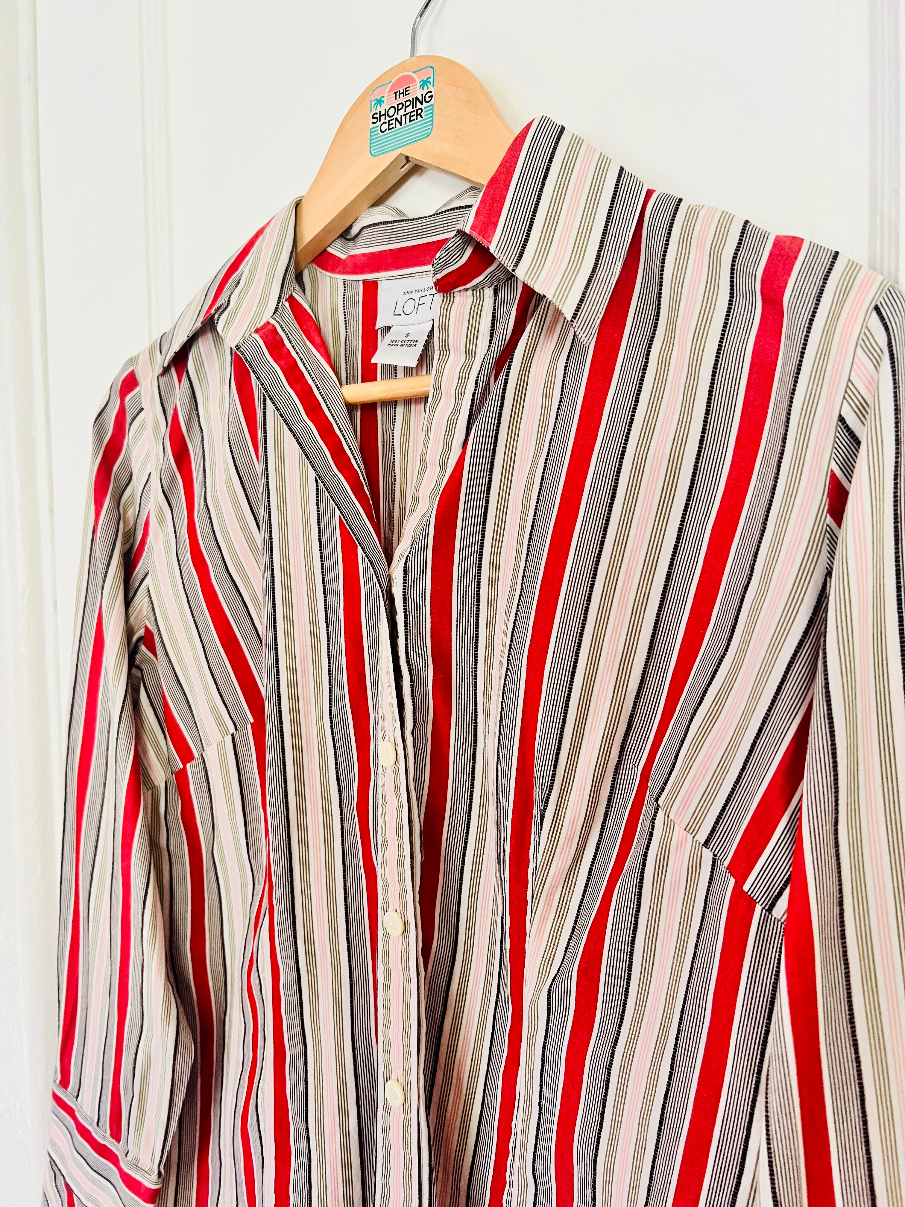 2000s Nine-to-Five Stripe Button-Up (S)