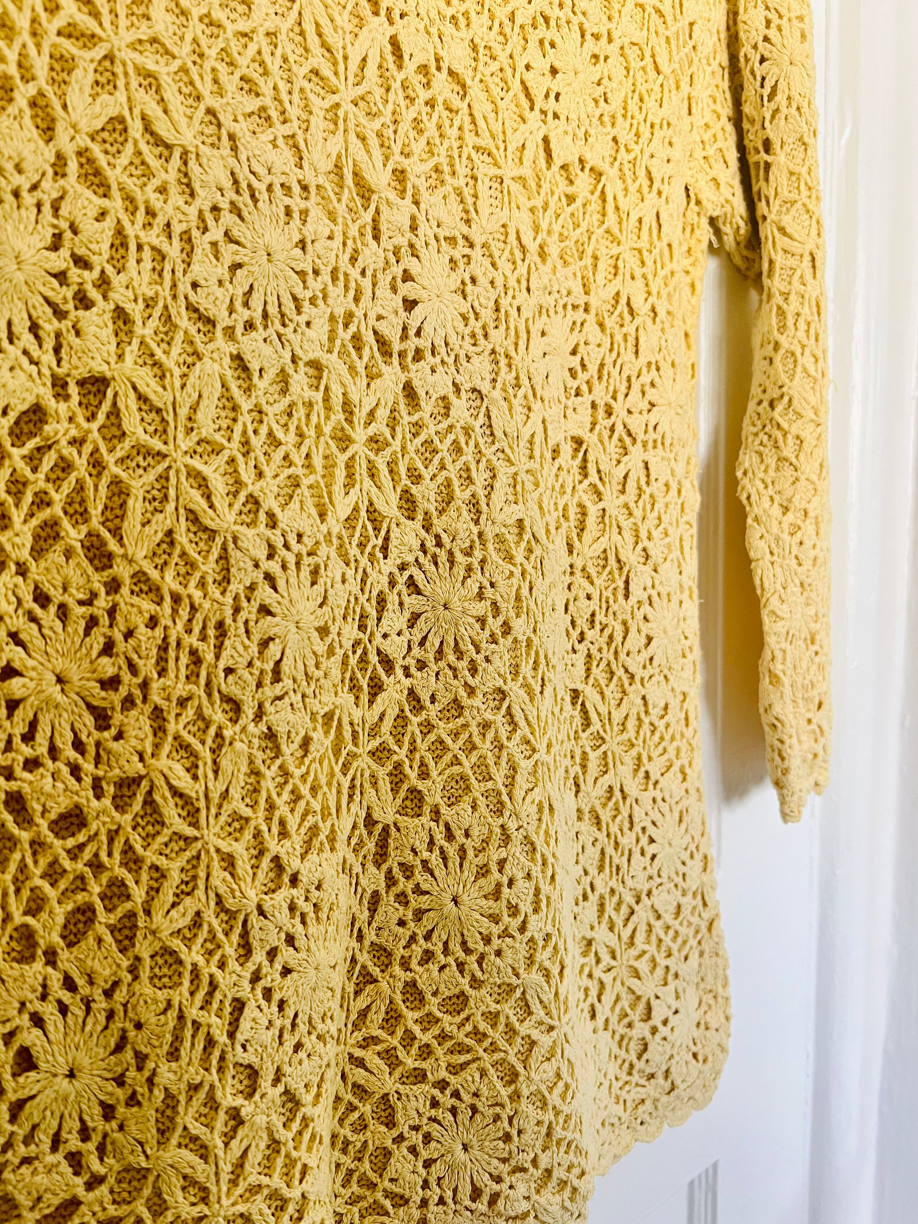 90s Lemon Crochet Knit Tunic