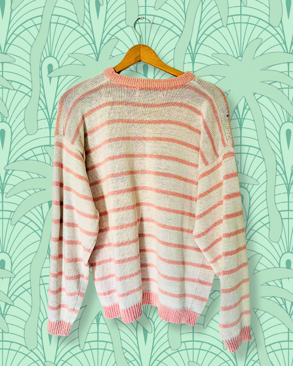 Geometric Striped Knit Sweater | M