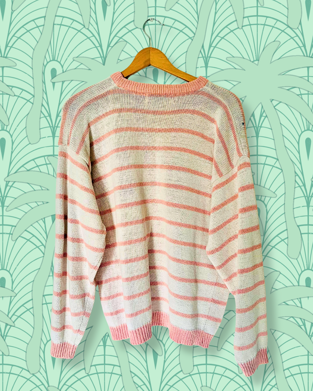 Geometric Striped Knit Sweater | M