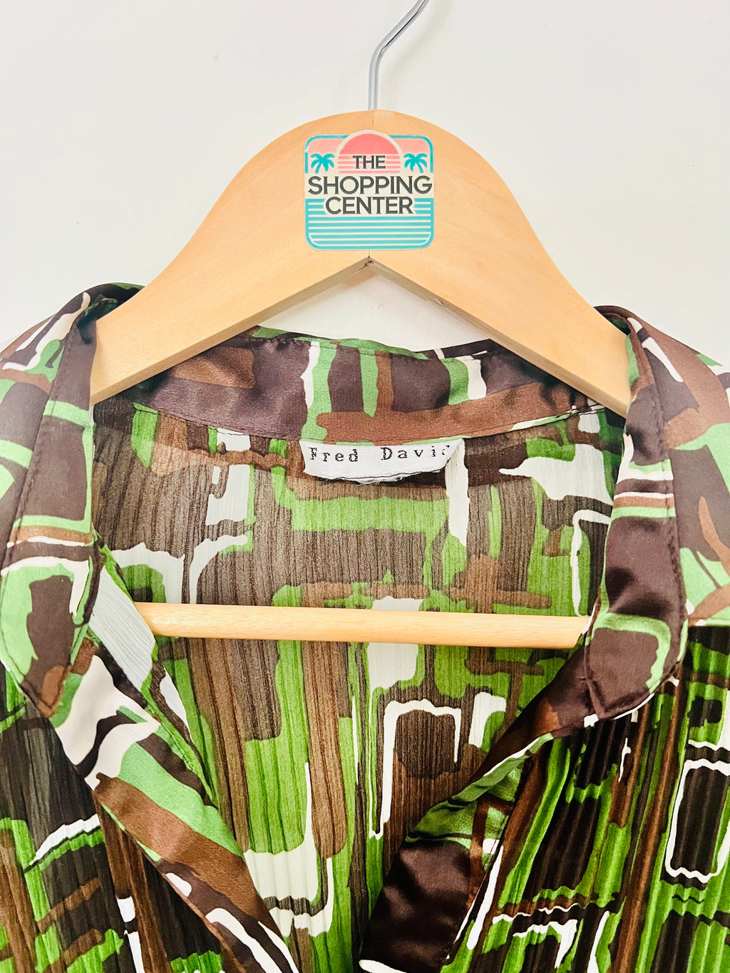 Y2K Modern Art Museum Date Crinkle Mesh Button-Up (S/M)