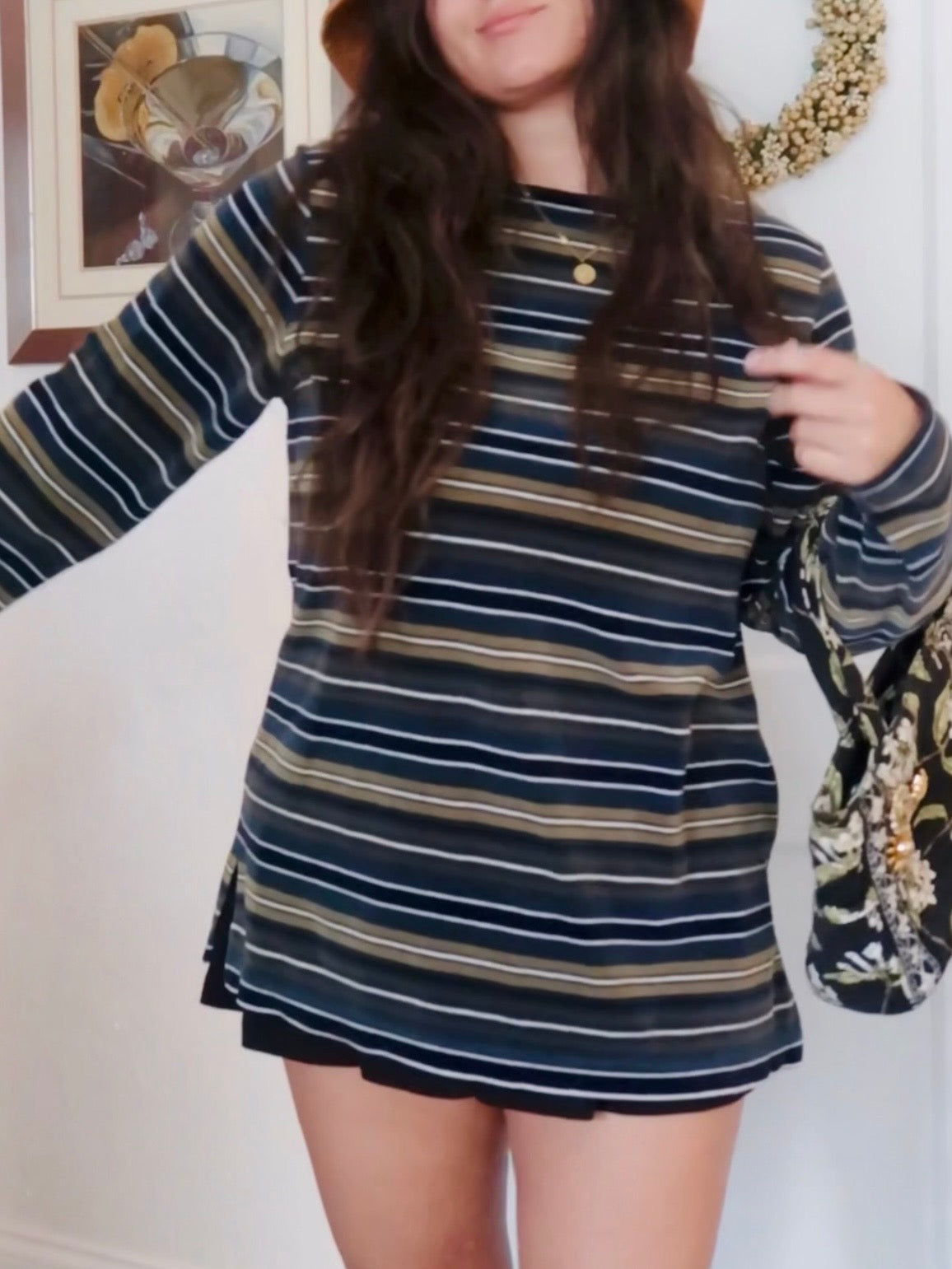 90s Brownstone Velour Top (L)