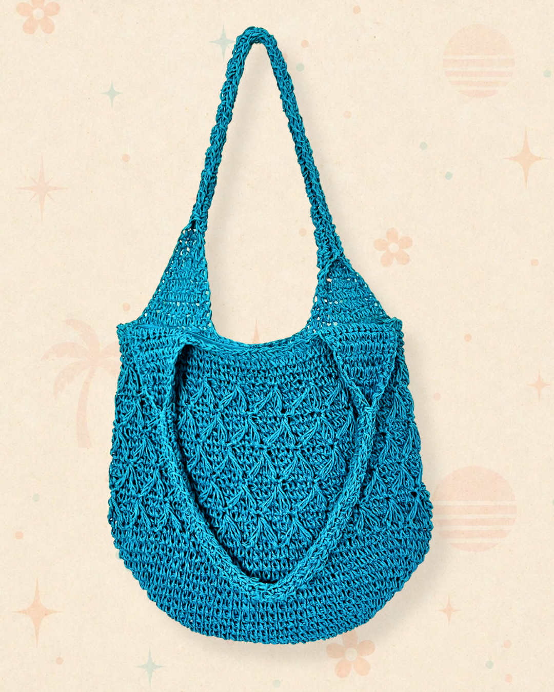 2000s Blue Woven Shoulder Bag