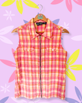 Plaid Zip-up Top | S/M