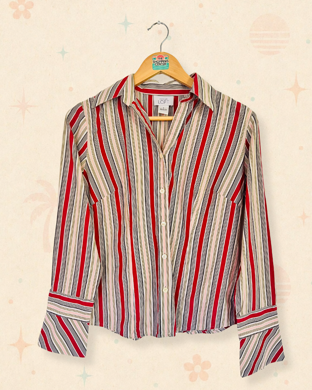 2000s Nine-to-Five Stripe Button-Up (S)