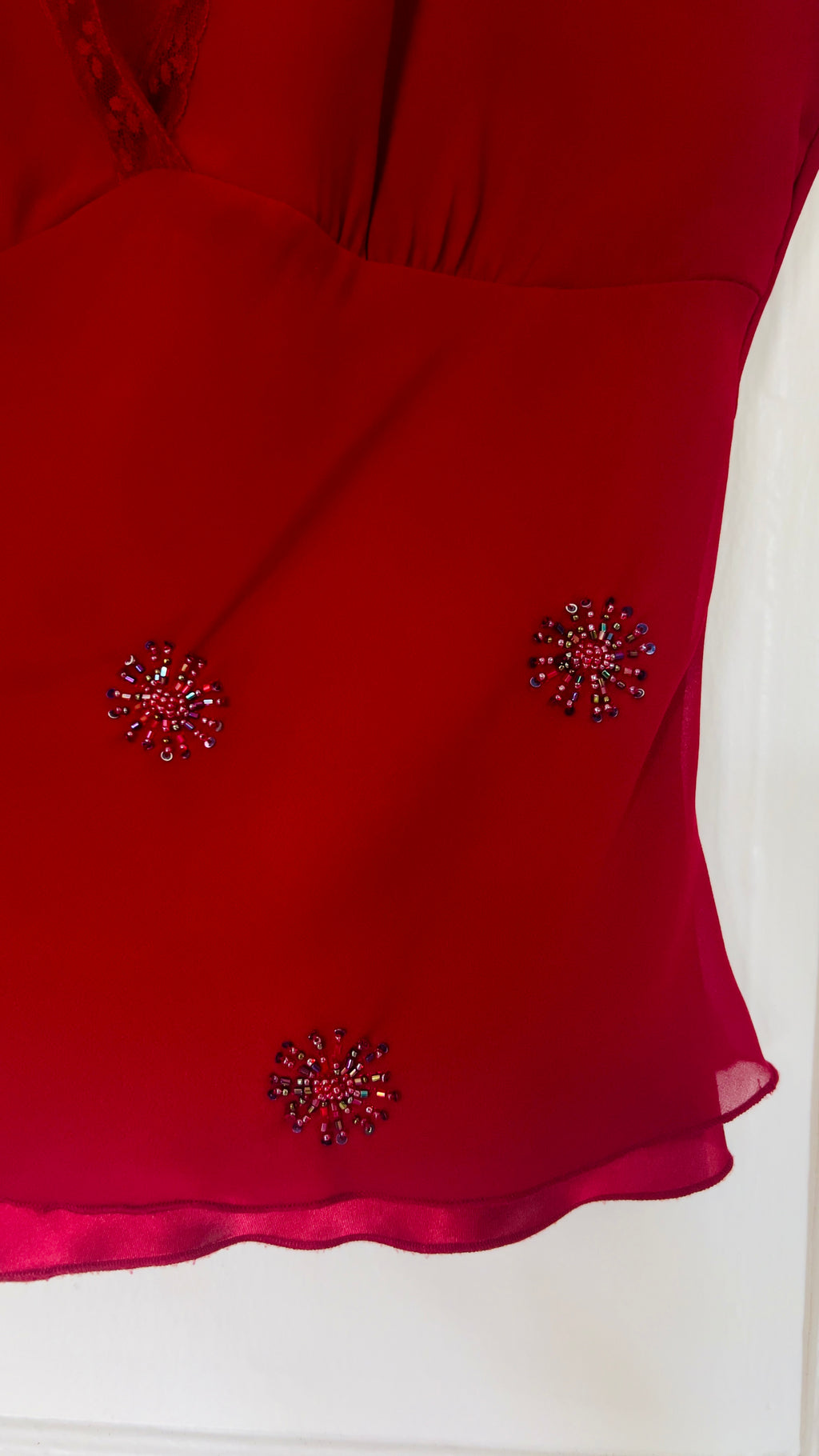 2000s Cherry Stardust Beaded Top (S)