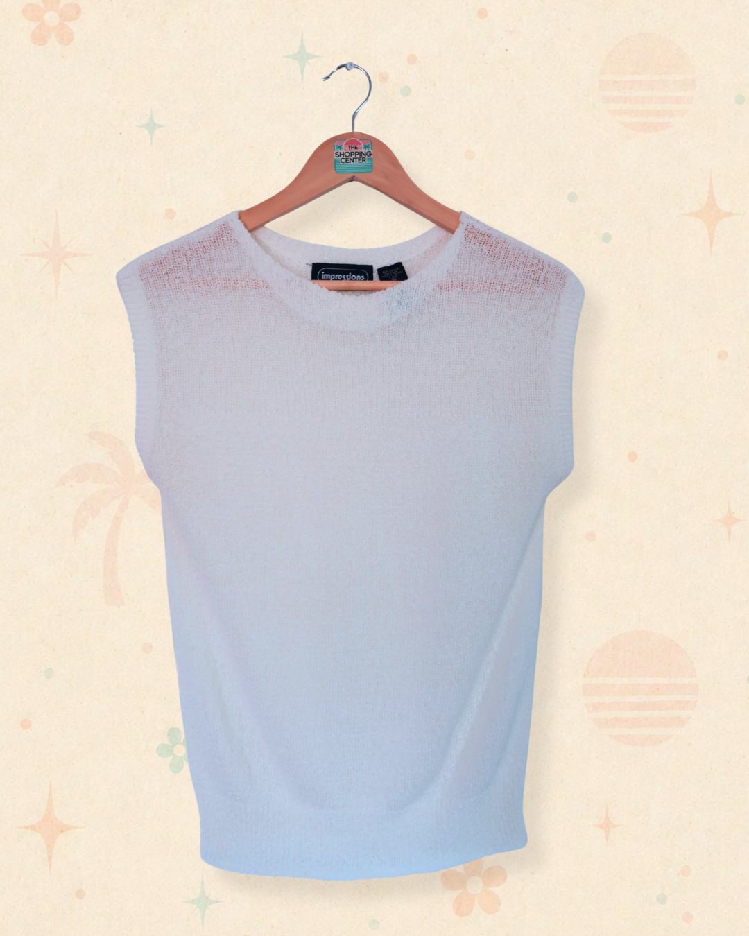 Y2K Cool Older Sister Sleeveless Sweater Top (M)
