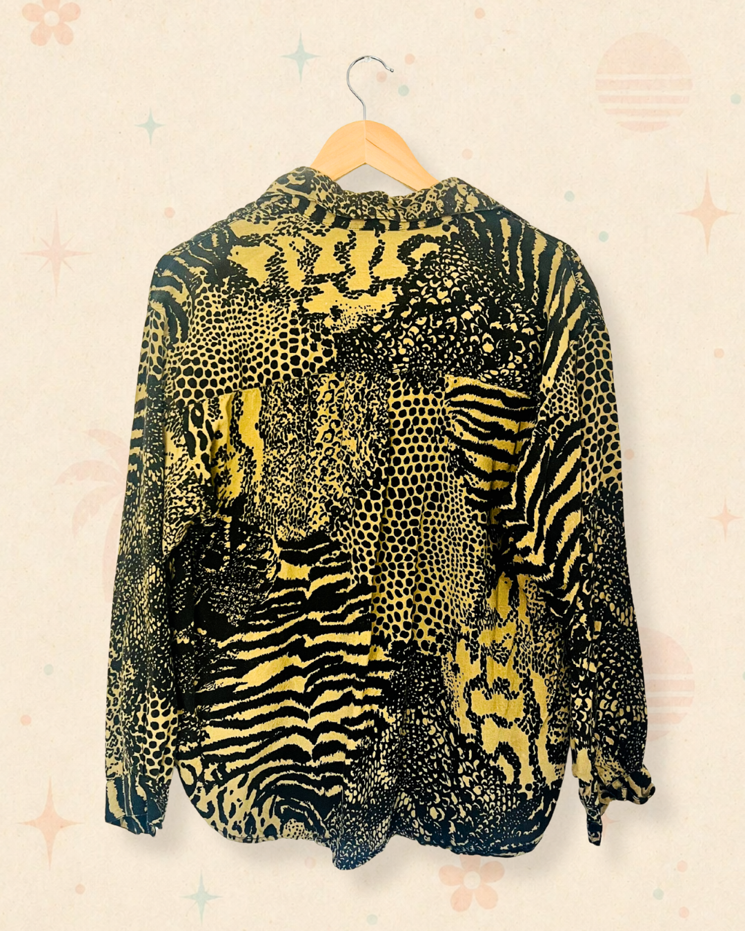 80s Wild Jungle Print Button Up (M)