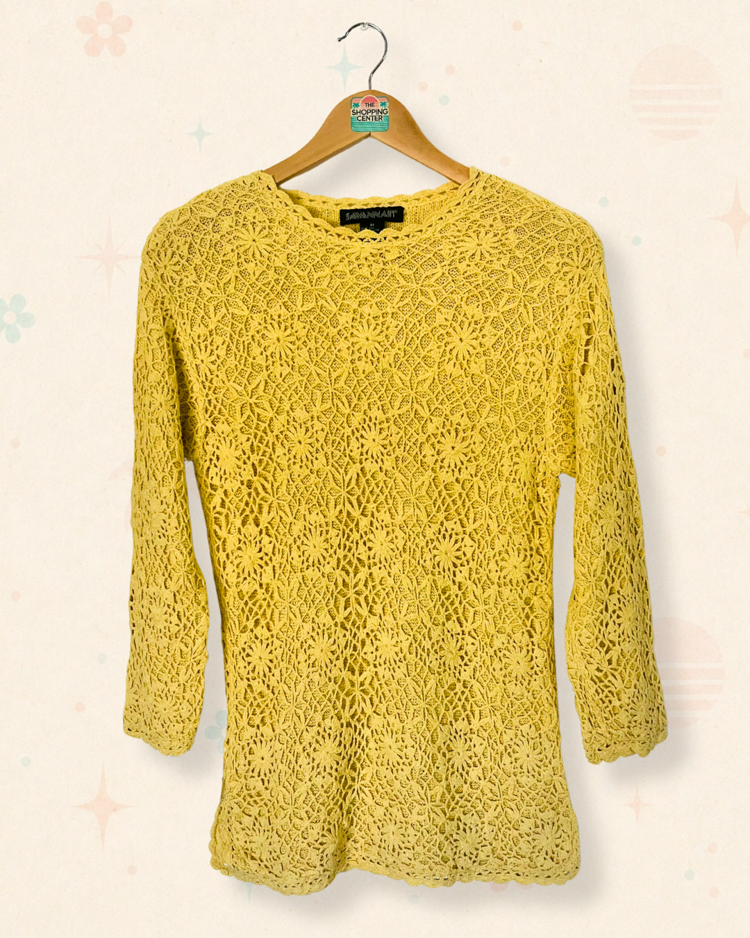 90s Lemon Crochet Knit Tunic