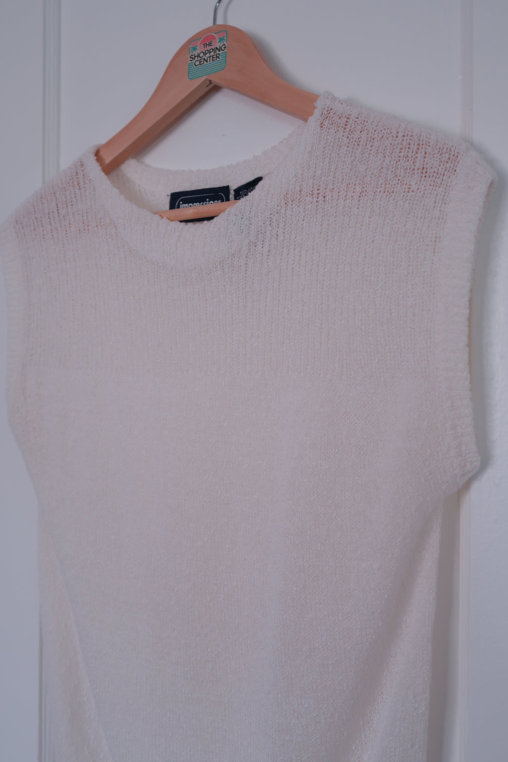 Y2K Cool Older Sister Sleeveless Sweater Top (M)