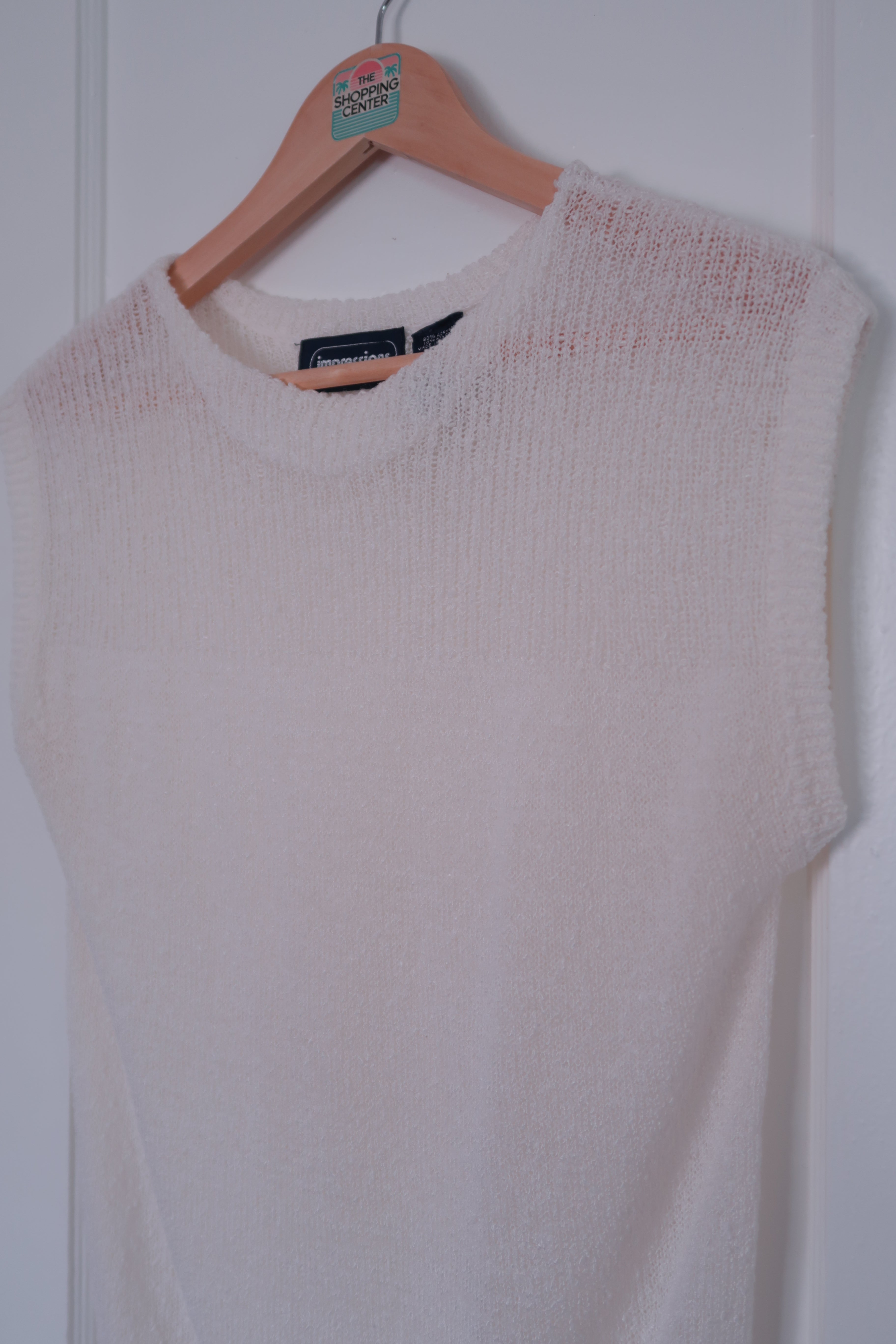 Y2K Cool Older Sister Sleeveless Sweater Top (M)