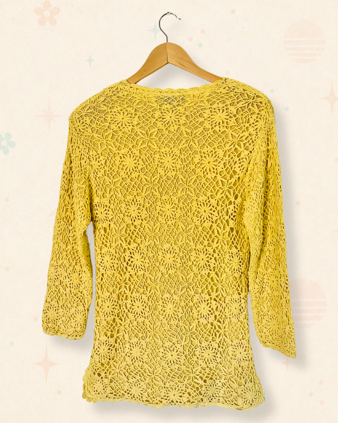 90s Lemon Crochet Knit Tunic