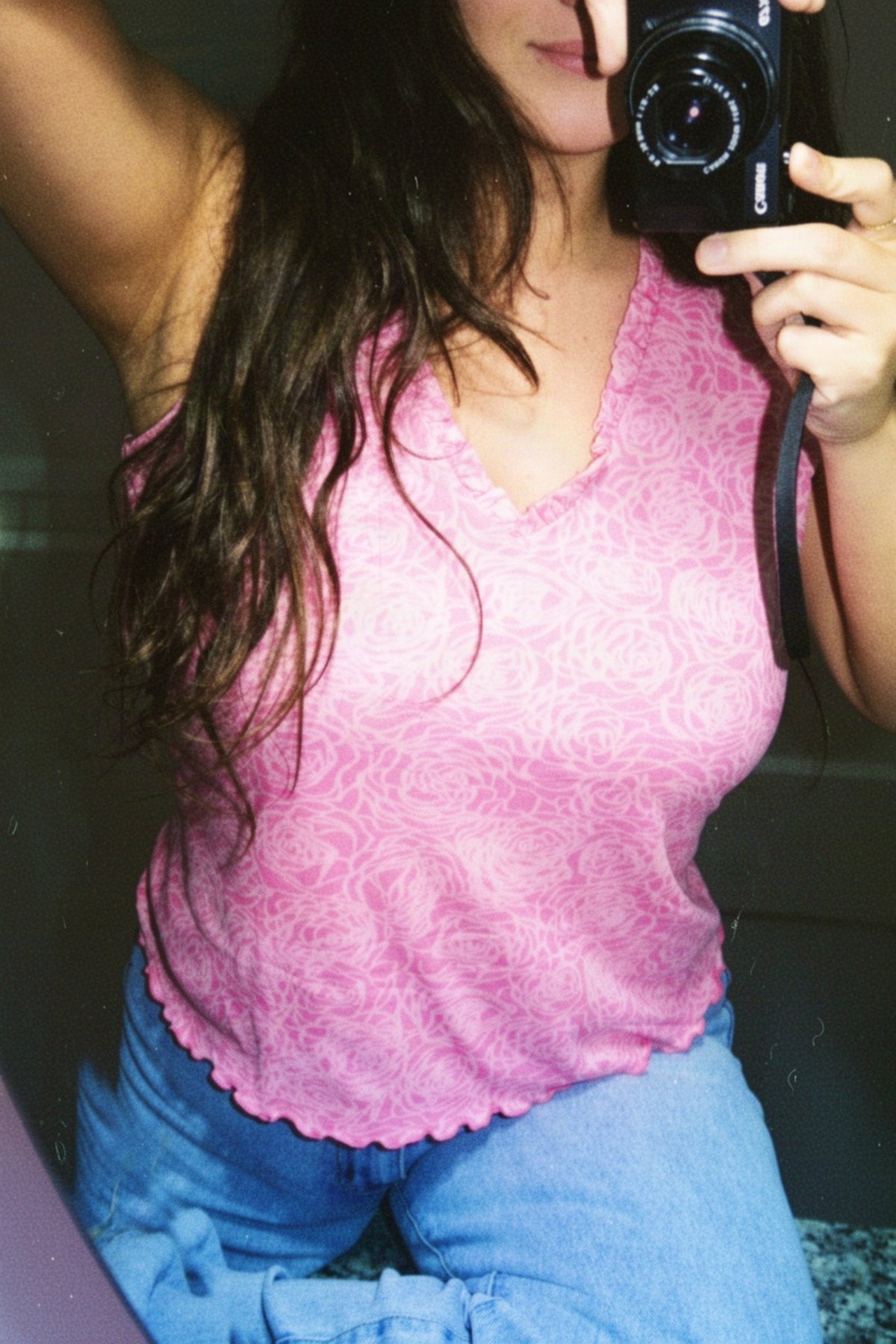 2000s Pink Blouse – Y2K Vintage Button-Up Top, Legally Blonde Aesthetic | Size L
