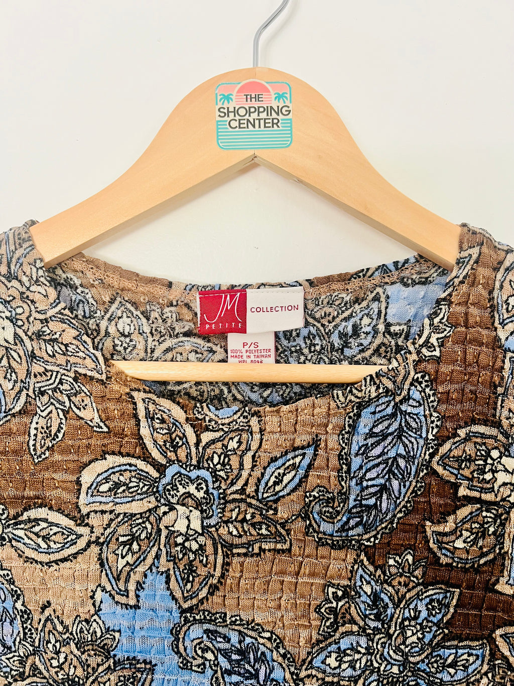 90s Cottage Paisley Crinkle Top (S)