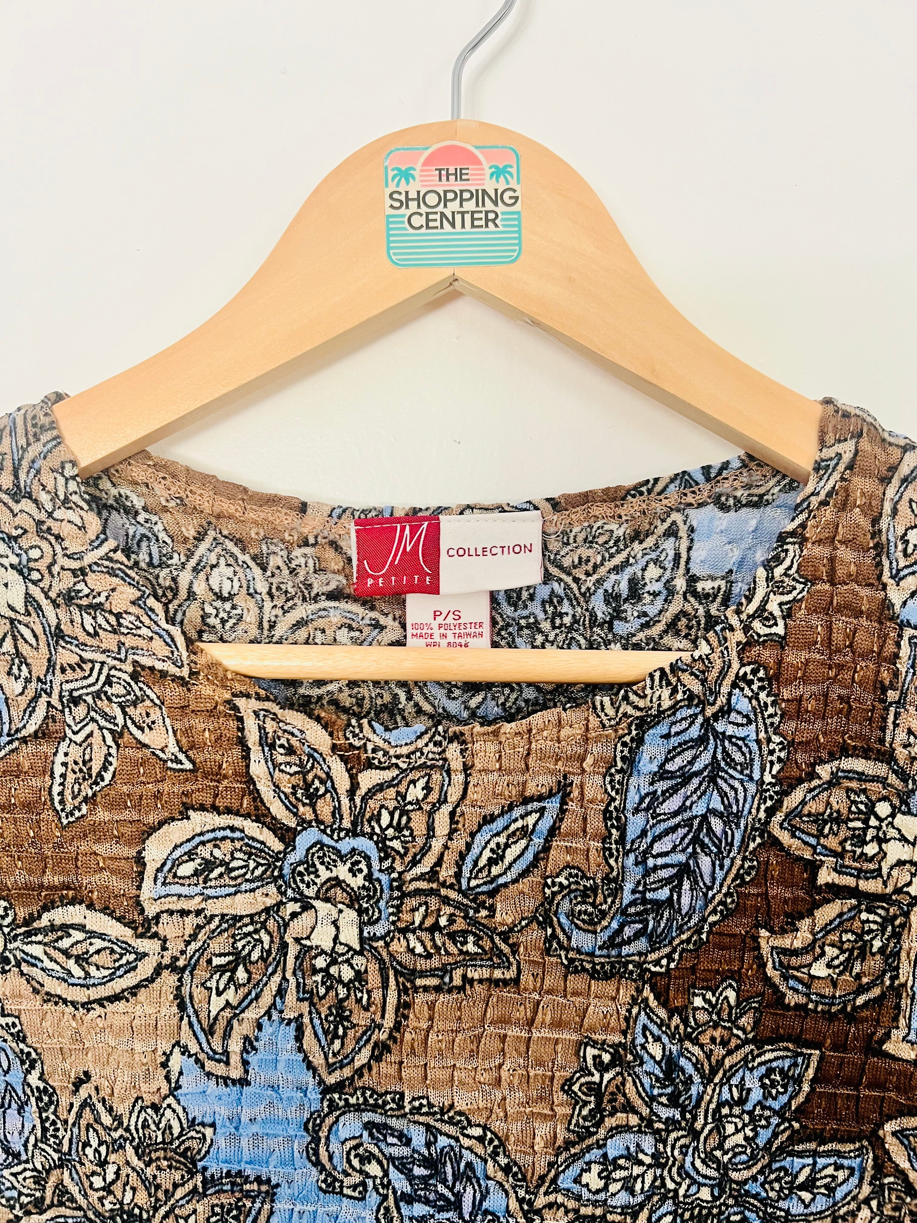 90s Cottage Paisley Crinkle Top (S)