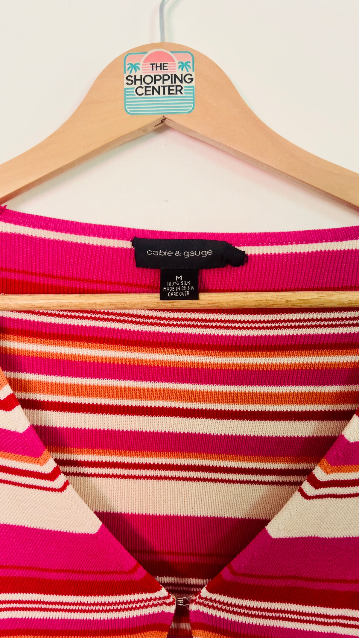 Striped Silk Cardigan | M