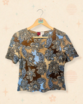 90s Cottage Paisley Crinkle Top (S)