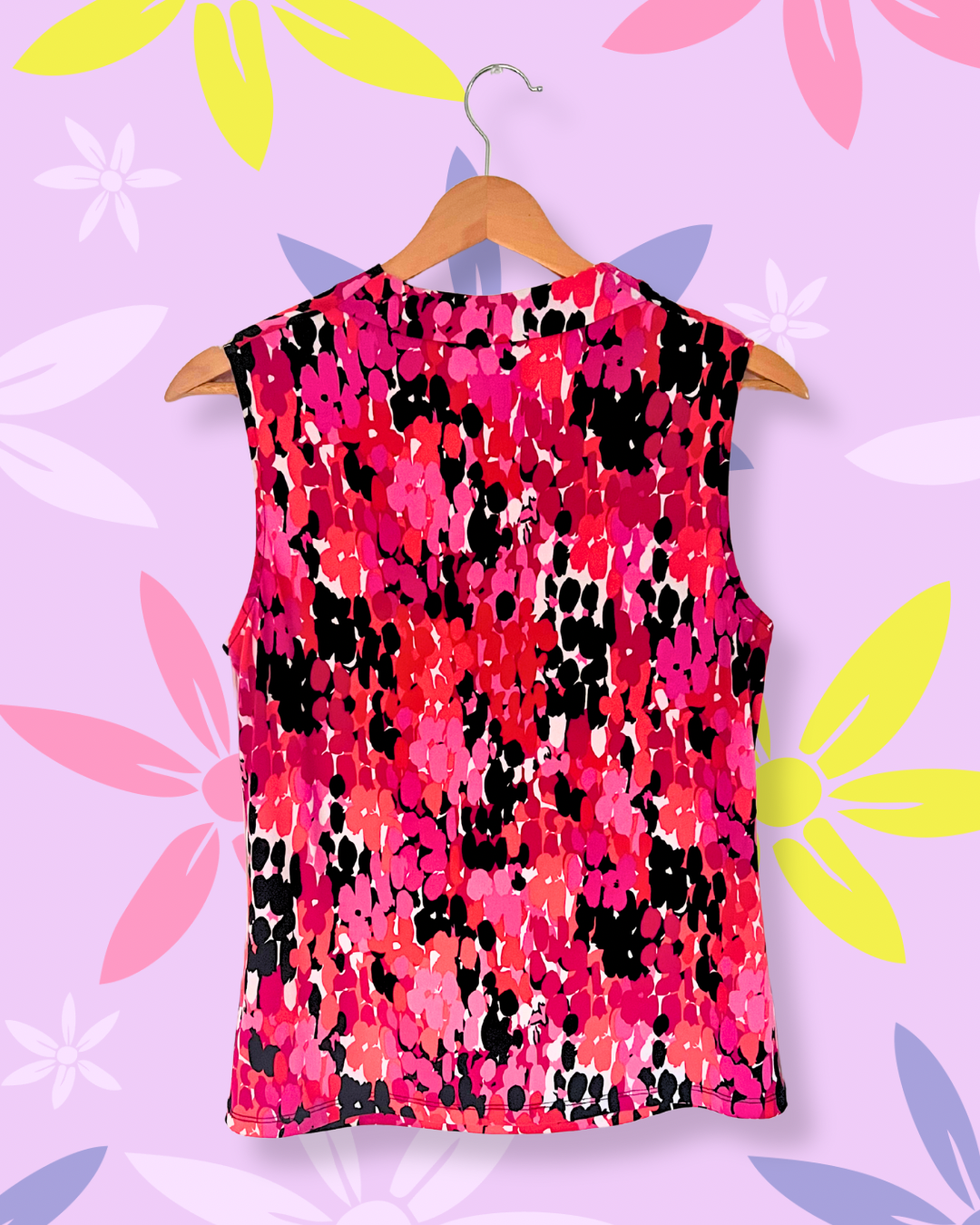 Pink Floral Cowl Neck Top | S/M