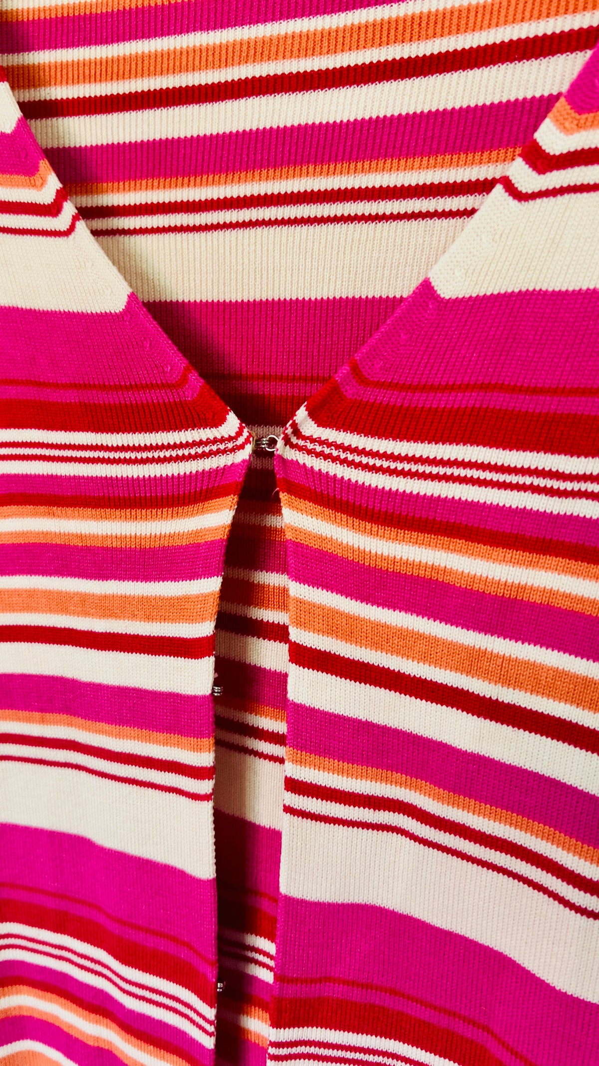 Striped Silk Cardigan | M