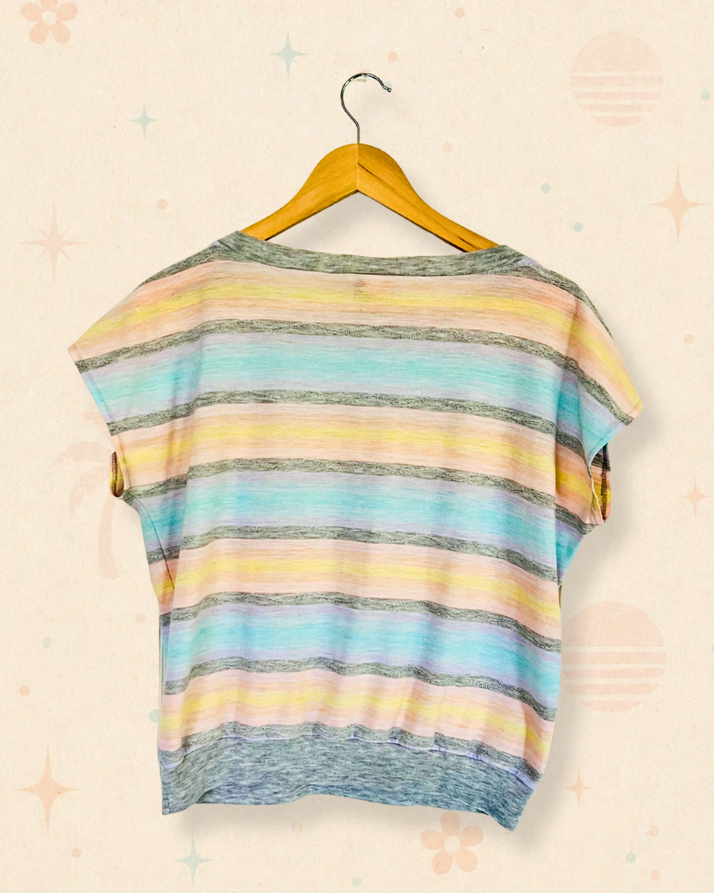 90s ‘We Need More Rum for the Mai Tais’ Stripe Top (M)