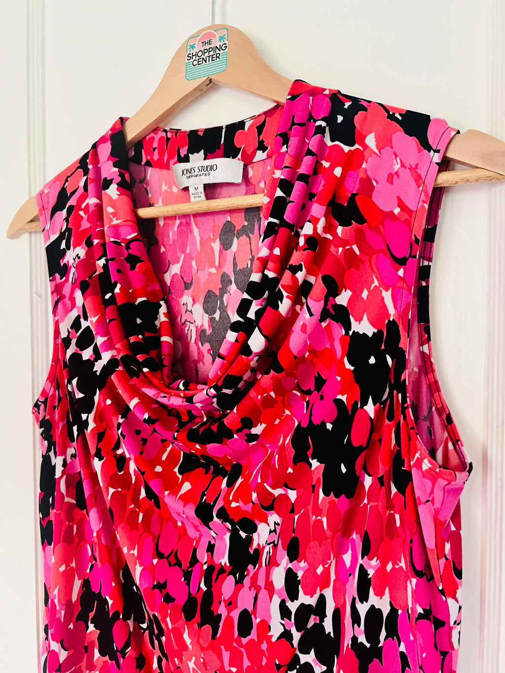 Pink Floral Cowl Neck Top | S/M