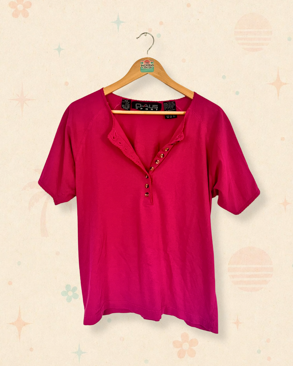 90s Beach Resort Henley Shirt (M)