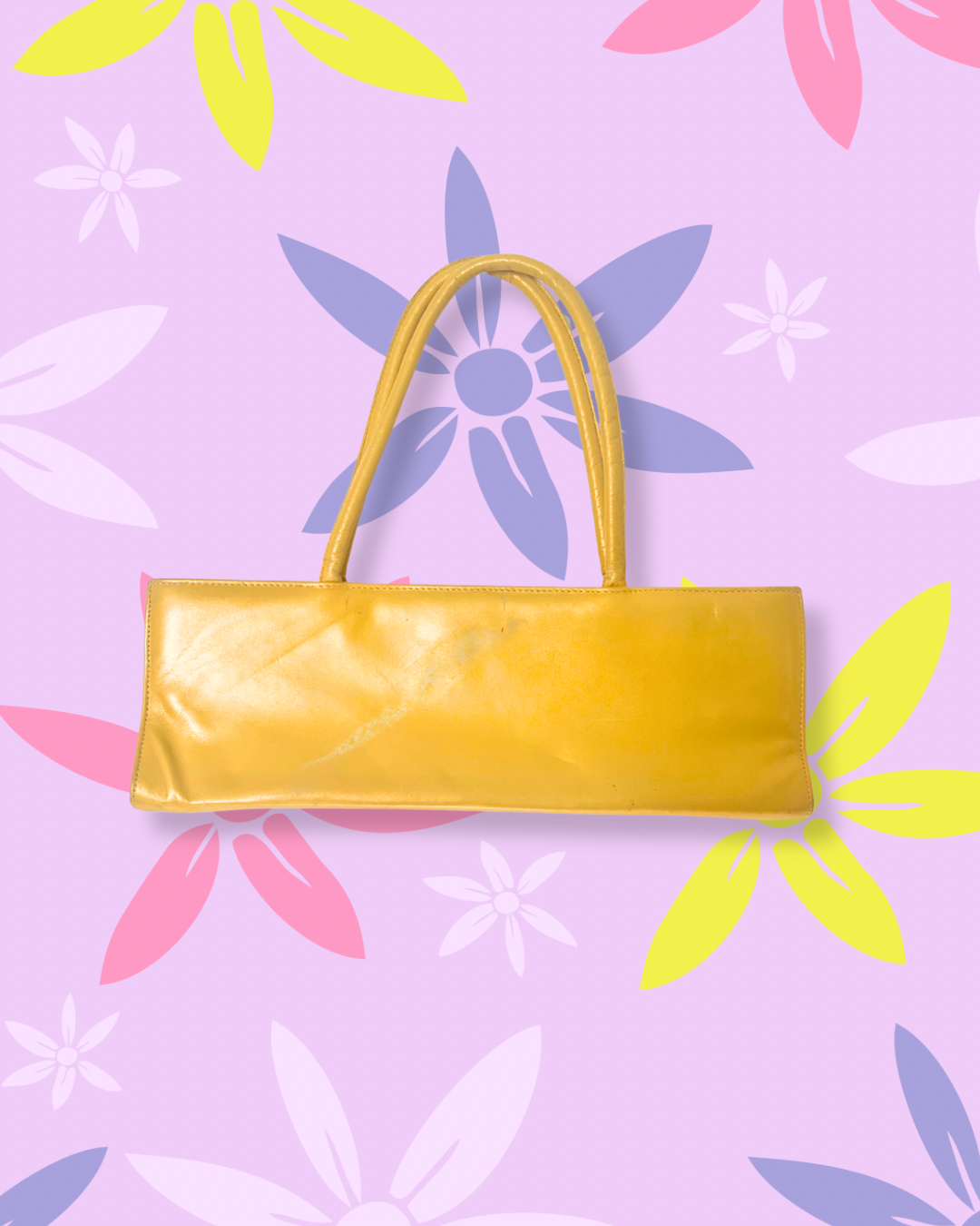 Y2K Warm-toned Colorblock Leather Shoulder Bag