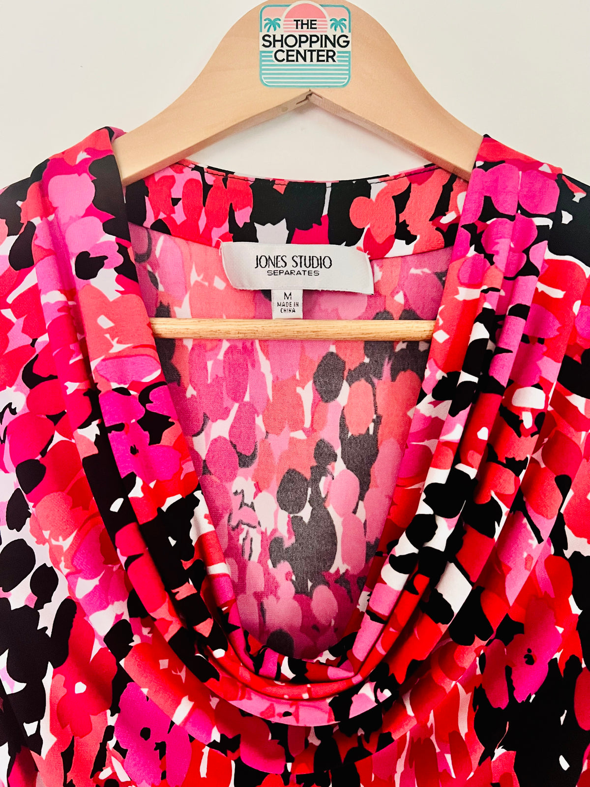 Pink Floral Cowl Neck Top | S/M