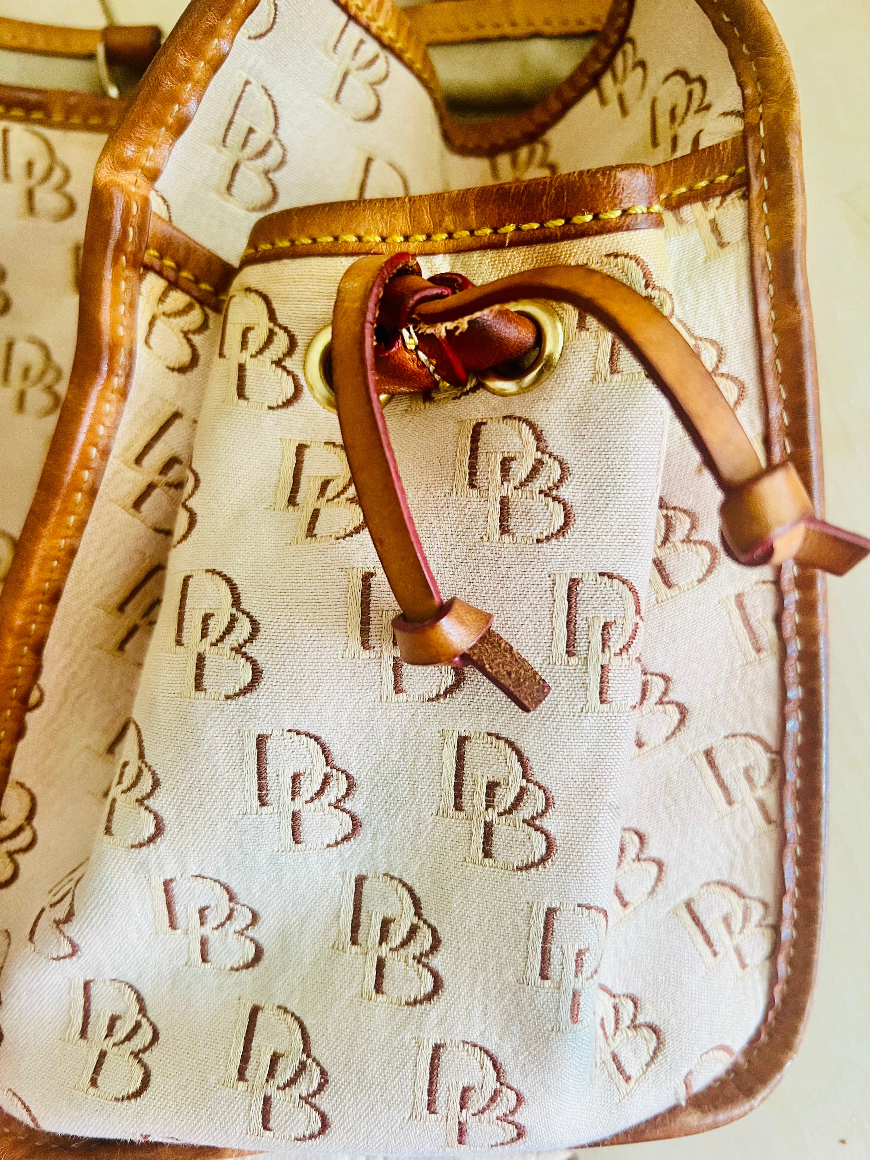 2000s Dooney & Bourke Monogram Canvas Shoulder Tote