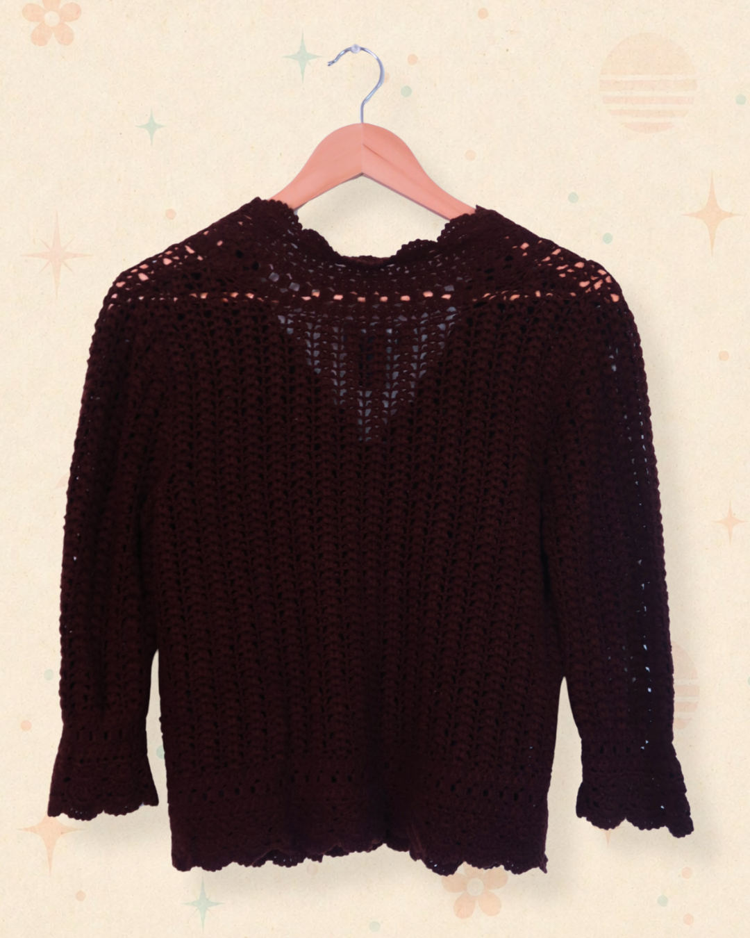 2000s Whimsical Crochet Cardigan (S)