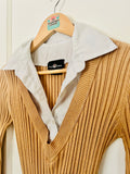 Y2K Office Siren Layered Collar Sweater (L)