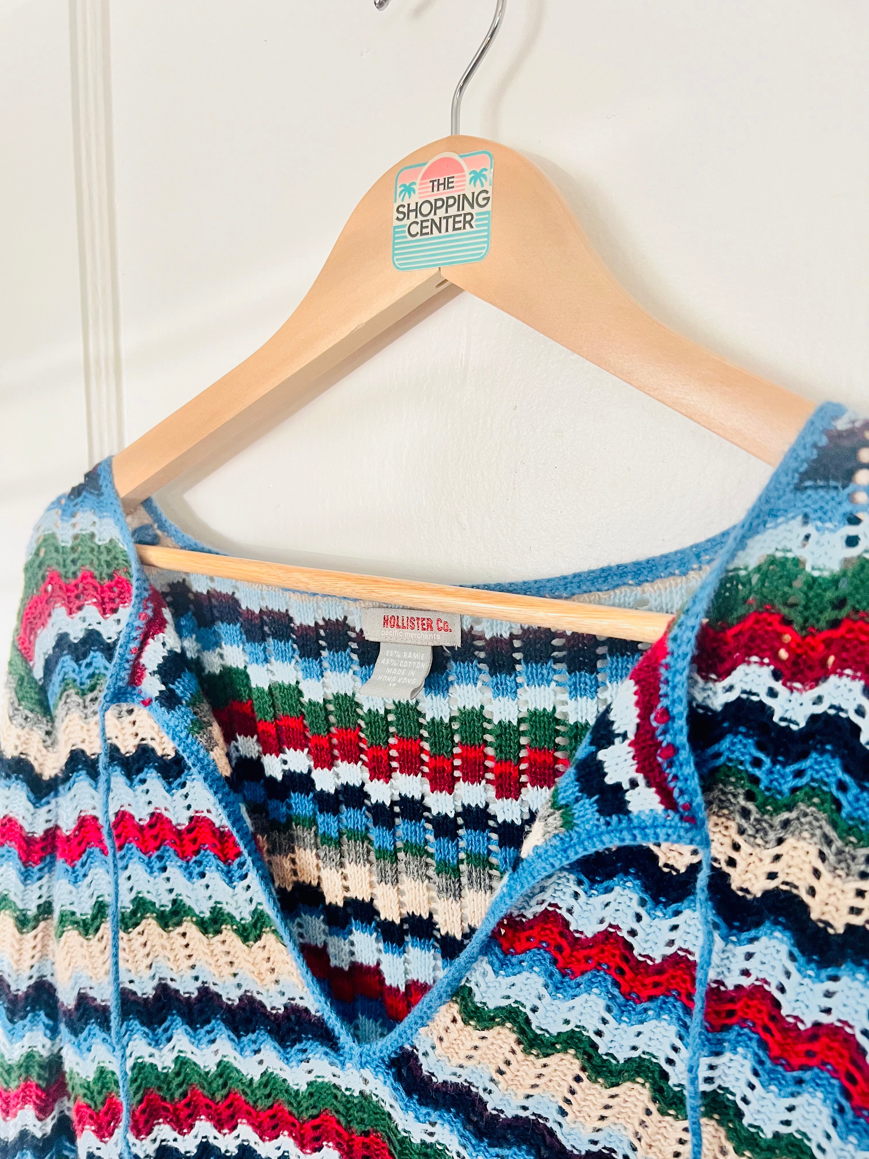 2000s Hollister Crochet Stripe Top (M)
