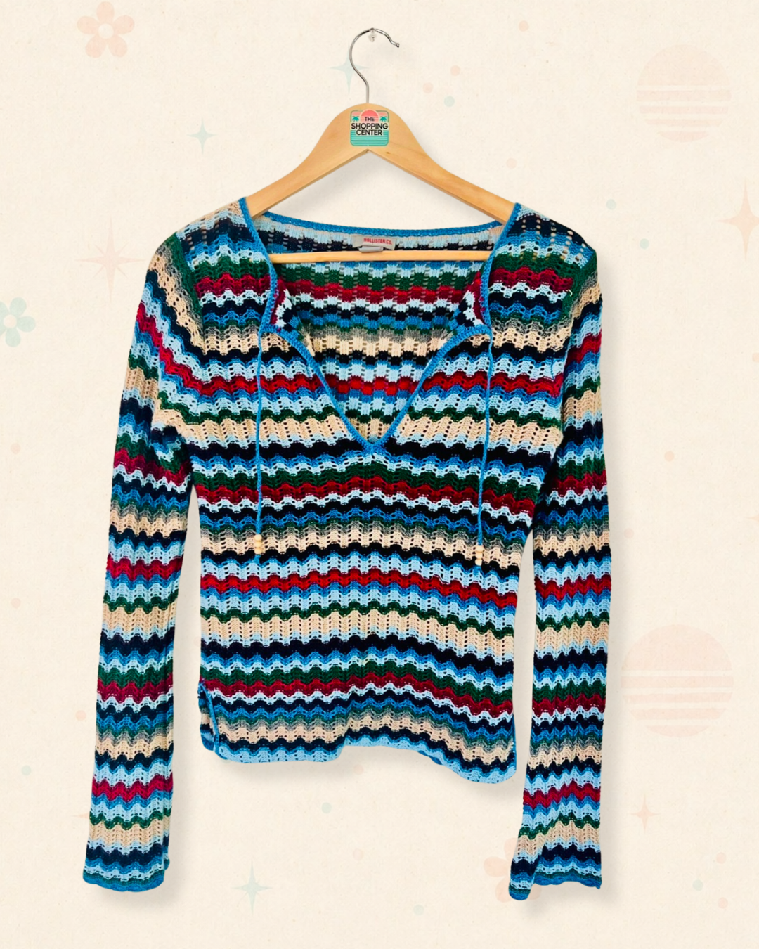 2000s Hollister Crochet Stripe Top (M)