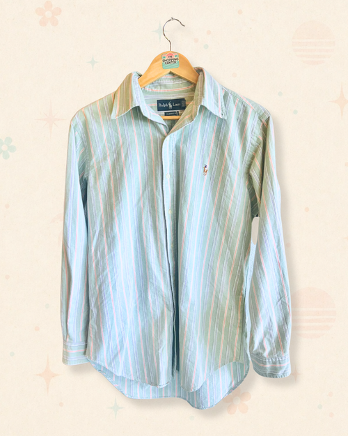 90s Ralph Lauren Pastel Stripe Button-Down | S