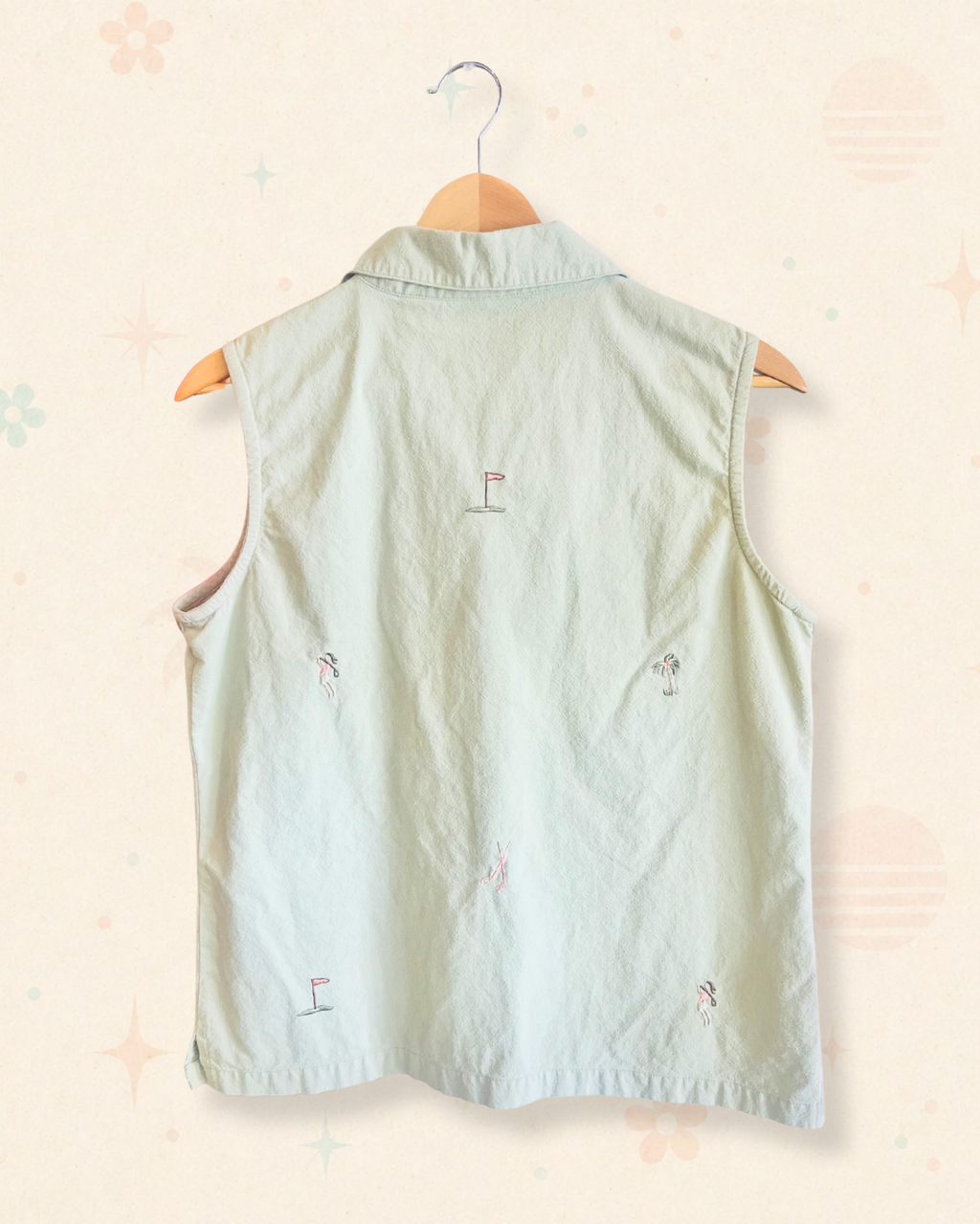90s Golf Embroidered Sleeveless Button Down (M)