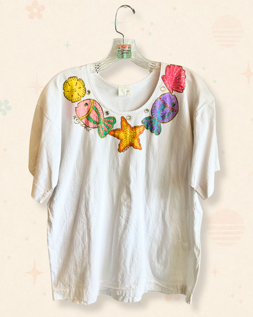 90s Coastal Puff Paint Tee | M/L