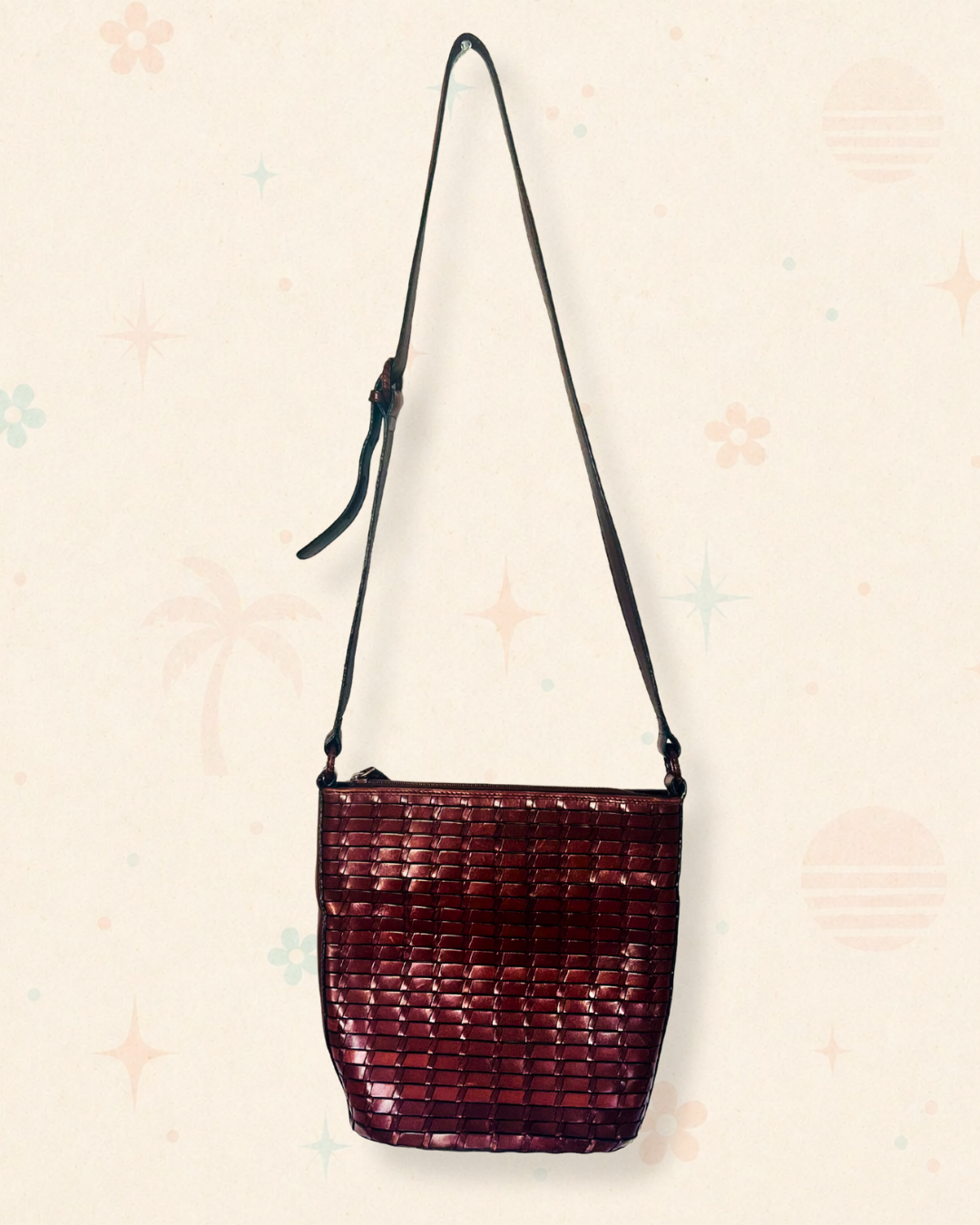 90s Woven Leather Crossbody