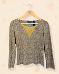 Y2K Mob Wife Leopard Print Embellished top (M)